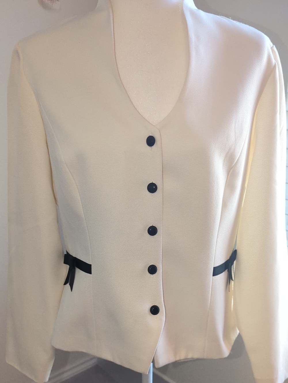 Classic Cream Button-Front Women's Jacket